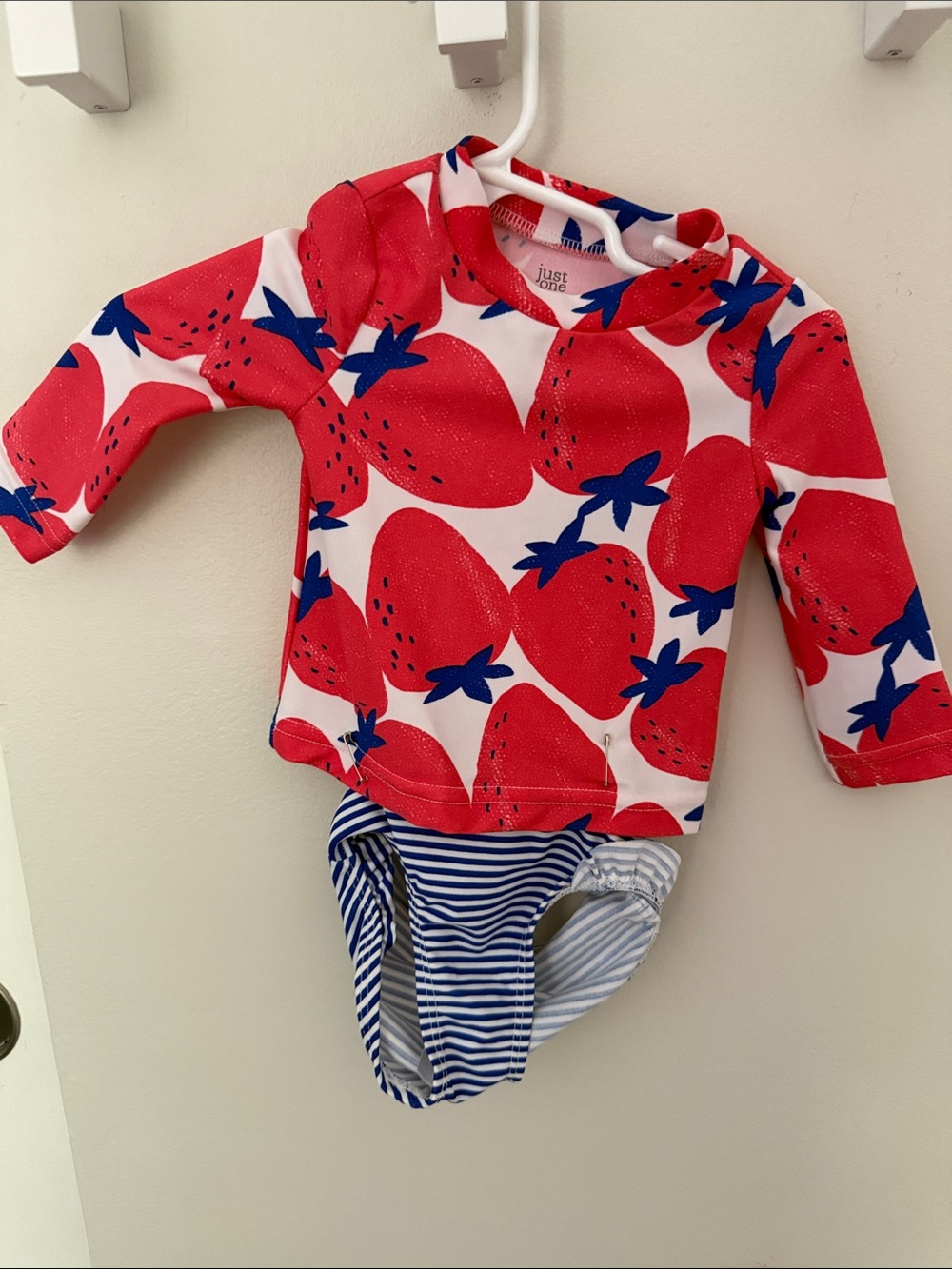 Just One You Kids' Red Strawberry Print Rash Guard Swim Set - 2 piece